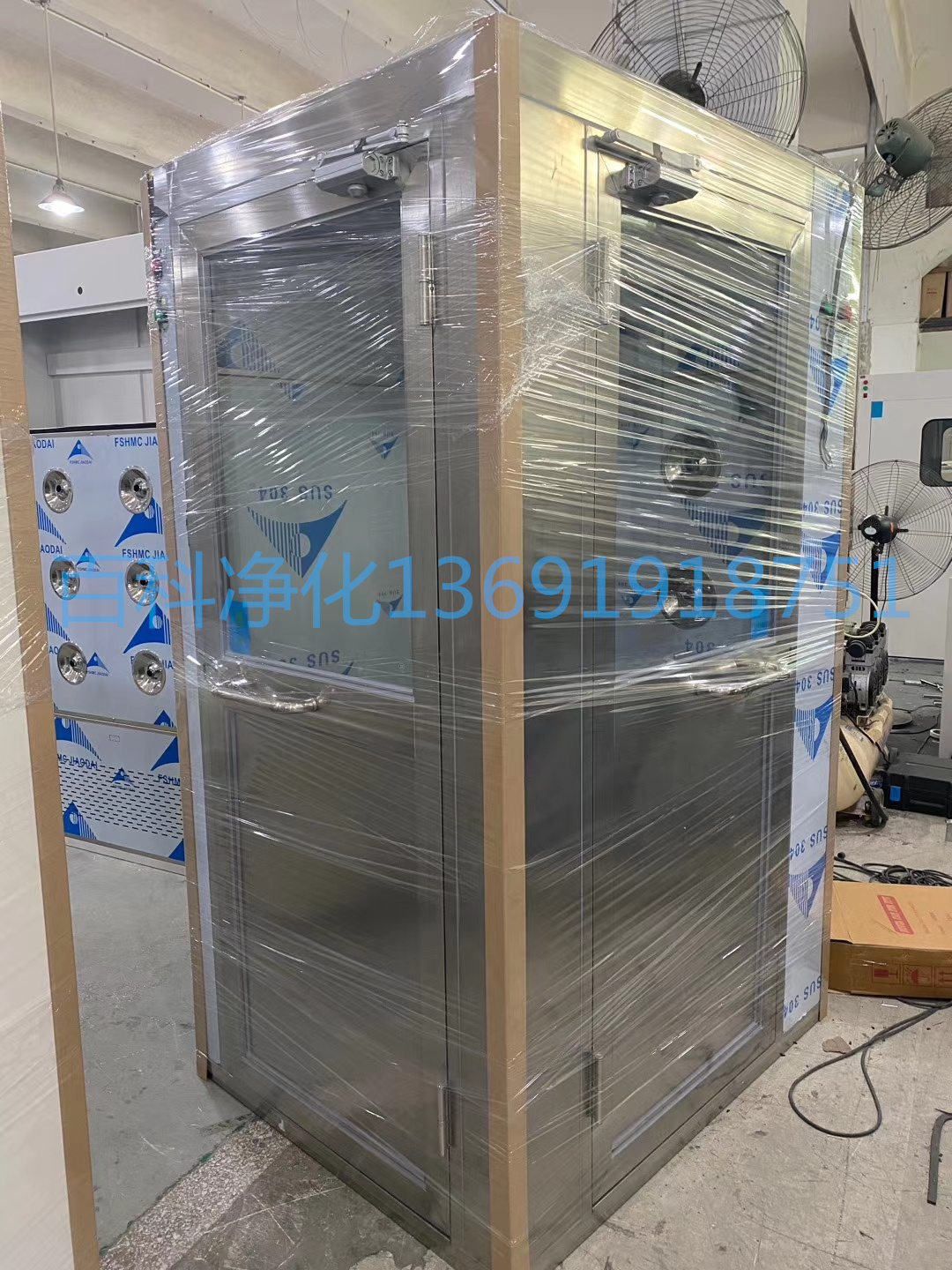 食品廠全不銹鋼三吹電子互鎖風淋室生產(chǎn)廠家